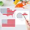5PCS American Flag Stencils - 50 Star American Map Stencil (5x7/ 6x6 inch)